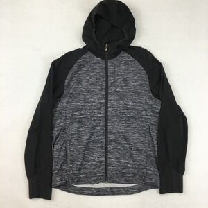 Lululemon Pack-It Jacket Windbreaker Black Gray Mens Large Hood Full Zip‎ Vented